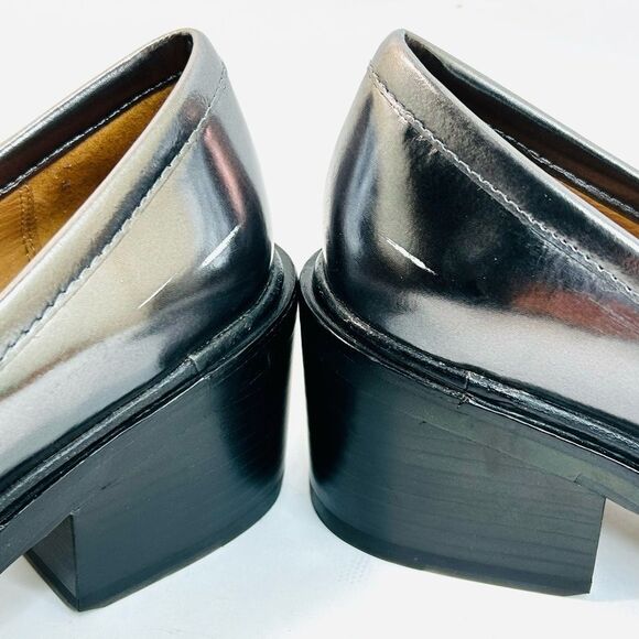 Coach Heath Block Heel Penny Loafer Mirror Metallic Leather size 9 EUC - Picture 10 of 11